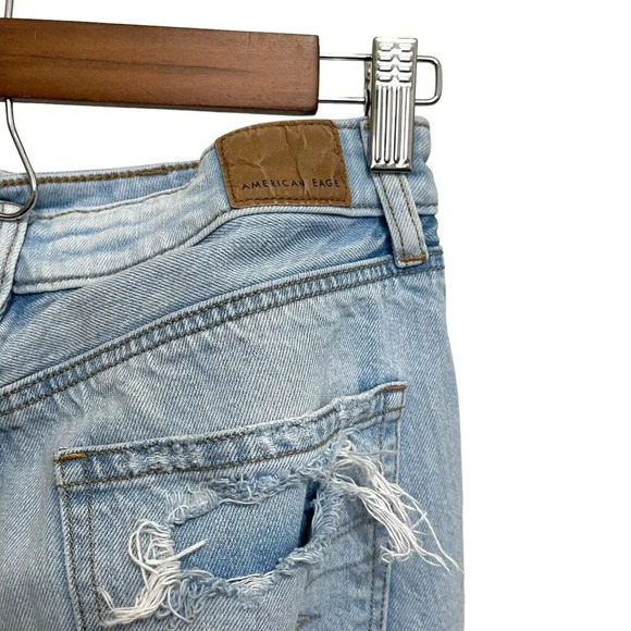 American Eagle Mom Jean Distressed Jeans Size 0 Comfort Stretch Waistband - Picture 4 of 9